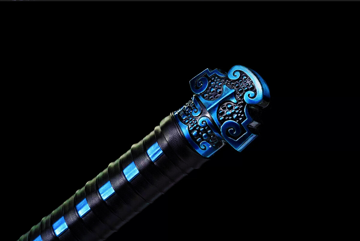 Sharp Blue Ninja Sword Straight Functional Broadsword Japanese Katana 1095Steel
