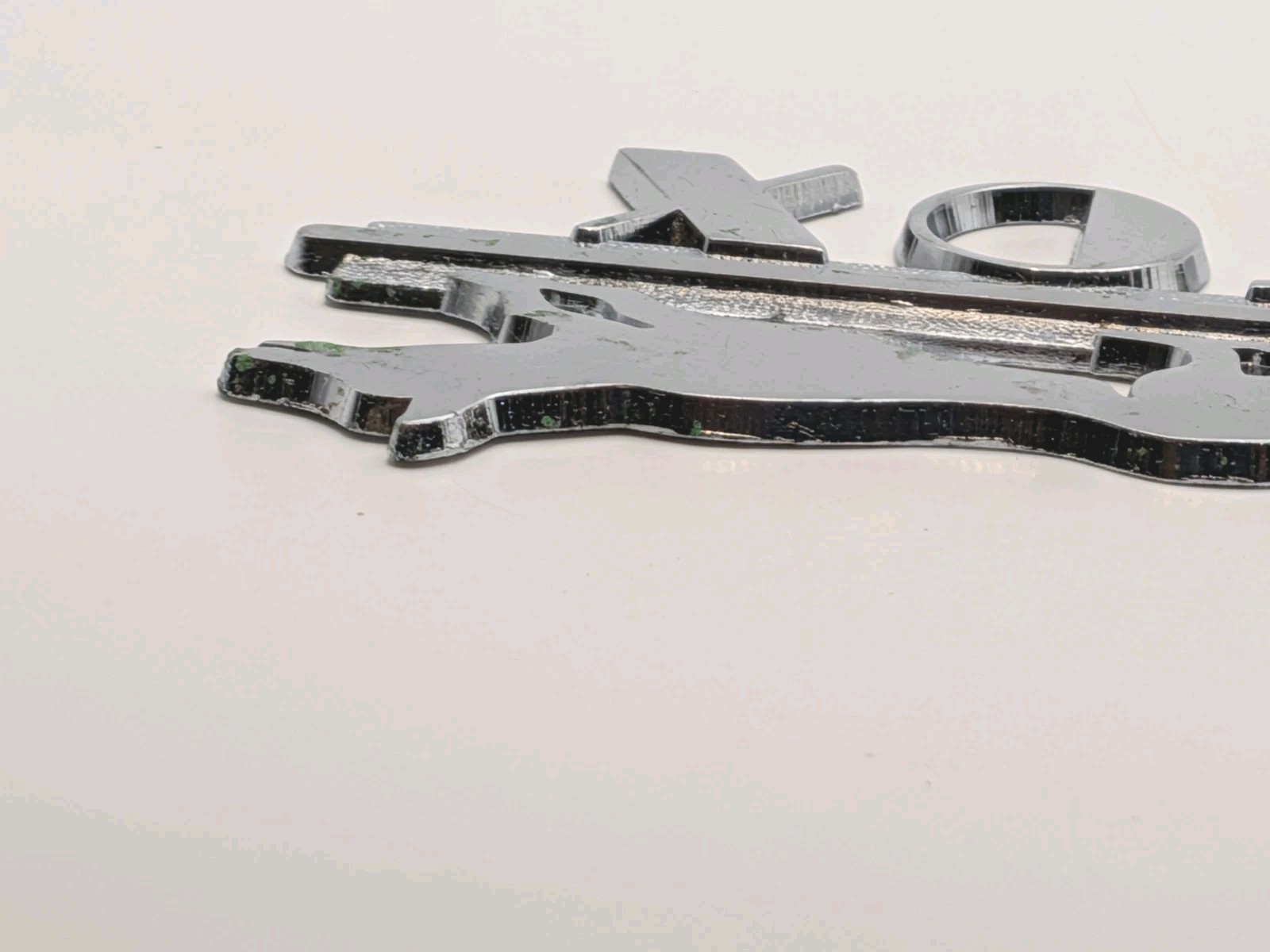 Vintage FOX Chevrolet Baltimore MD Car Dealership Emblem Chrome 4.25"x2.25"