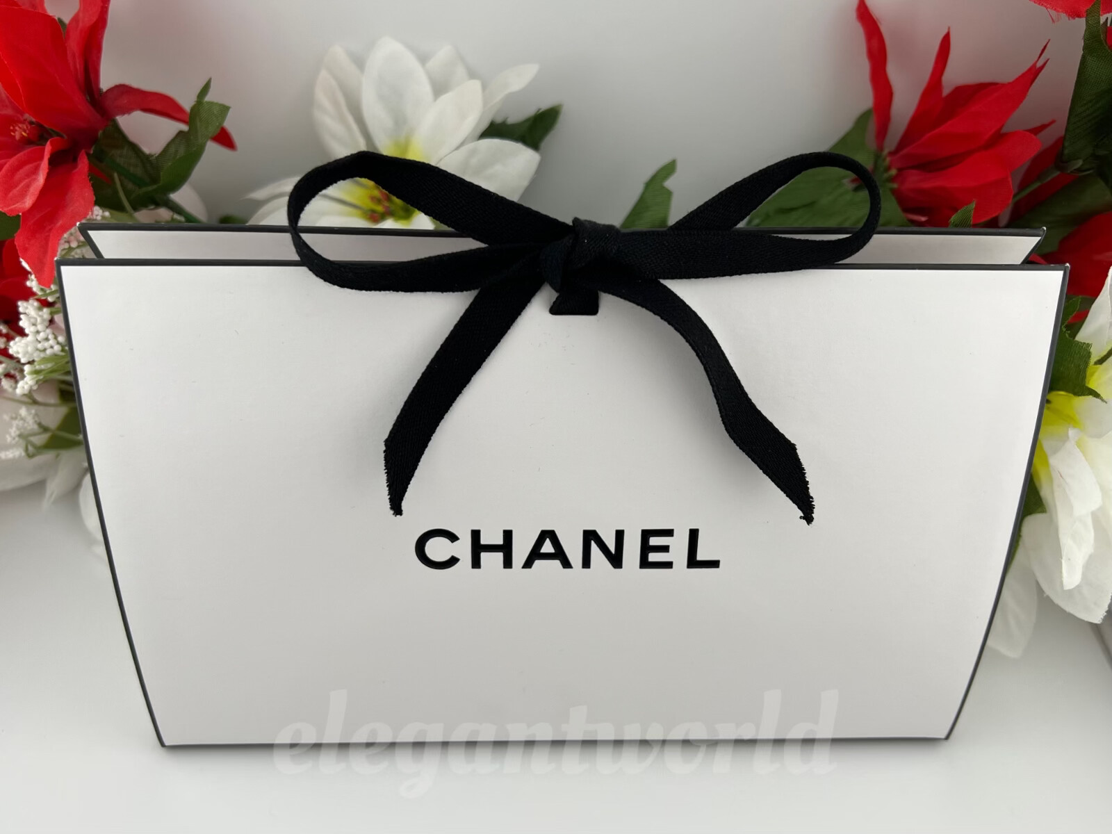 CHANEL Origami Signature GIFT BOX w/ Ribbon & Tissue 8.75" x 5.5" x 3" AUTHENTIC