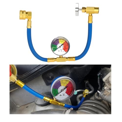 R134A AC Refrigerant Charge Hose Kit, 1/2" Can Opener Recharge Hoses with