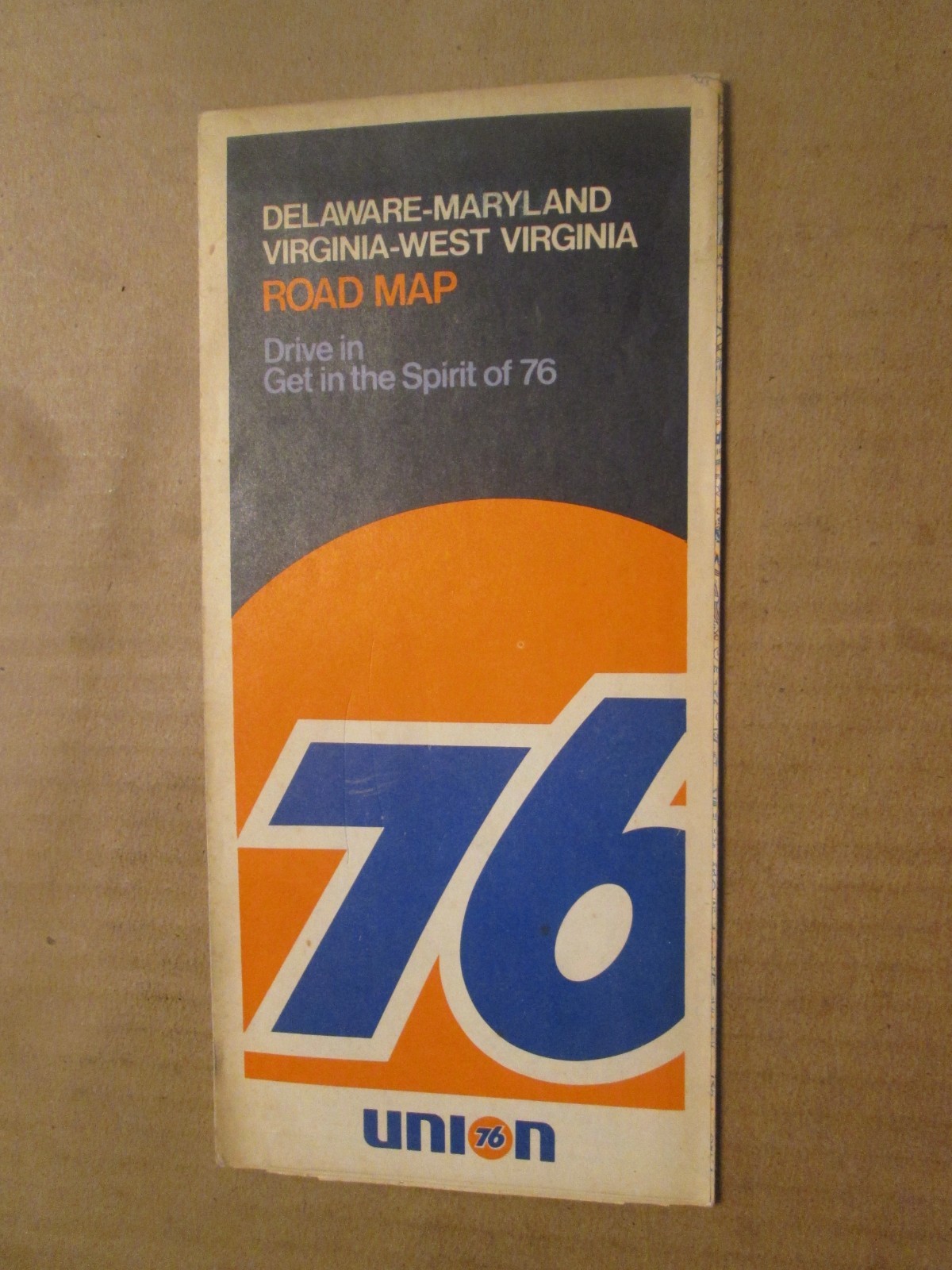 Union 76 Road Map of Delaware Maryland Virginia West Virginia 1972