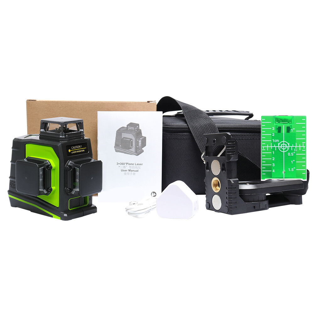 Multifunction 3D Laser level Green Beam + Laser Receiver+High support bar Kit