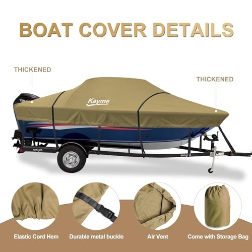 1200D Heavy Duty Boat Cover for 20-22ft Boats - Waterproof, Tear Resistant