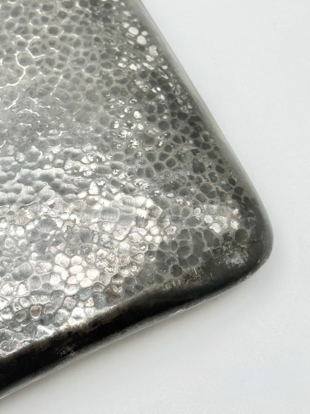 Antique E & J Bass Silver Plated Hammered Hip Flask Art Deco