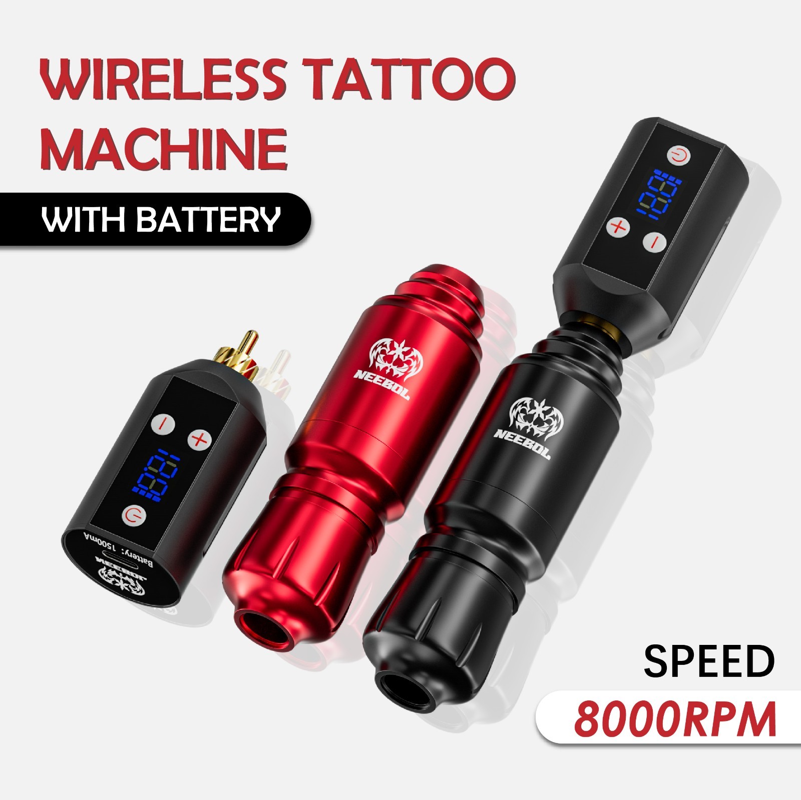 Wireless Tattoo Pen Machine Complet Kit with 1500mAh Power Supply 20Pcs Needles