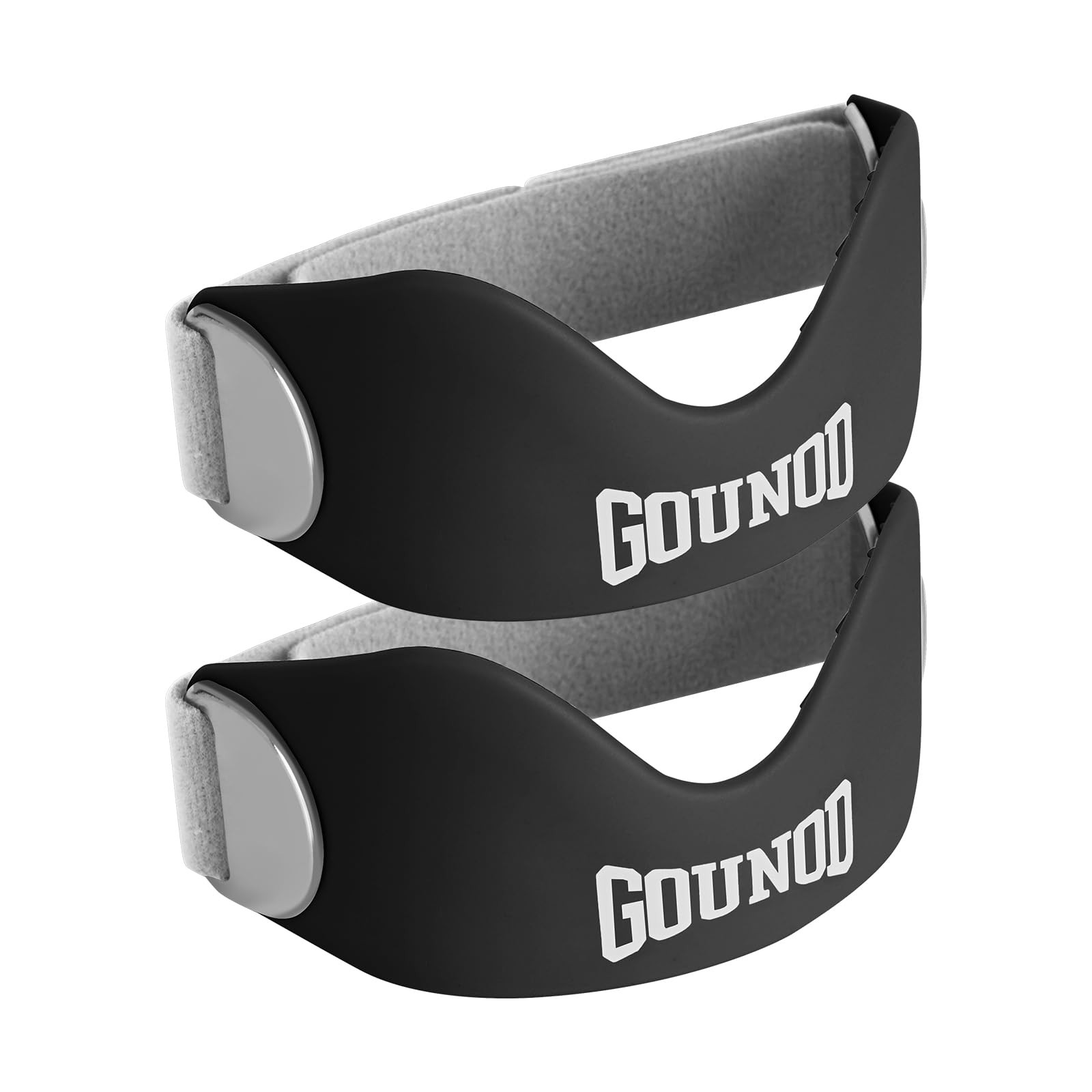 GOUNOD 2-Pack Silicone Patellar Tendon Knee Strap Pain Relief for Sports Black