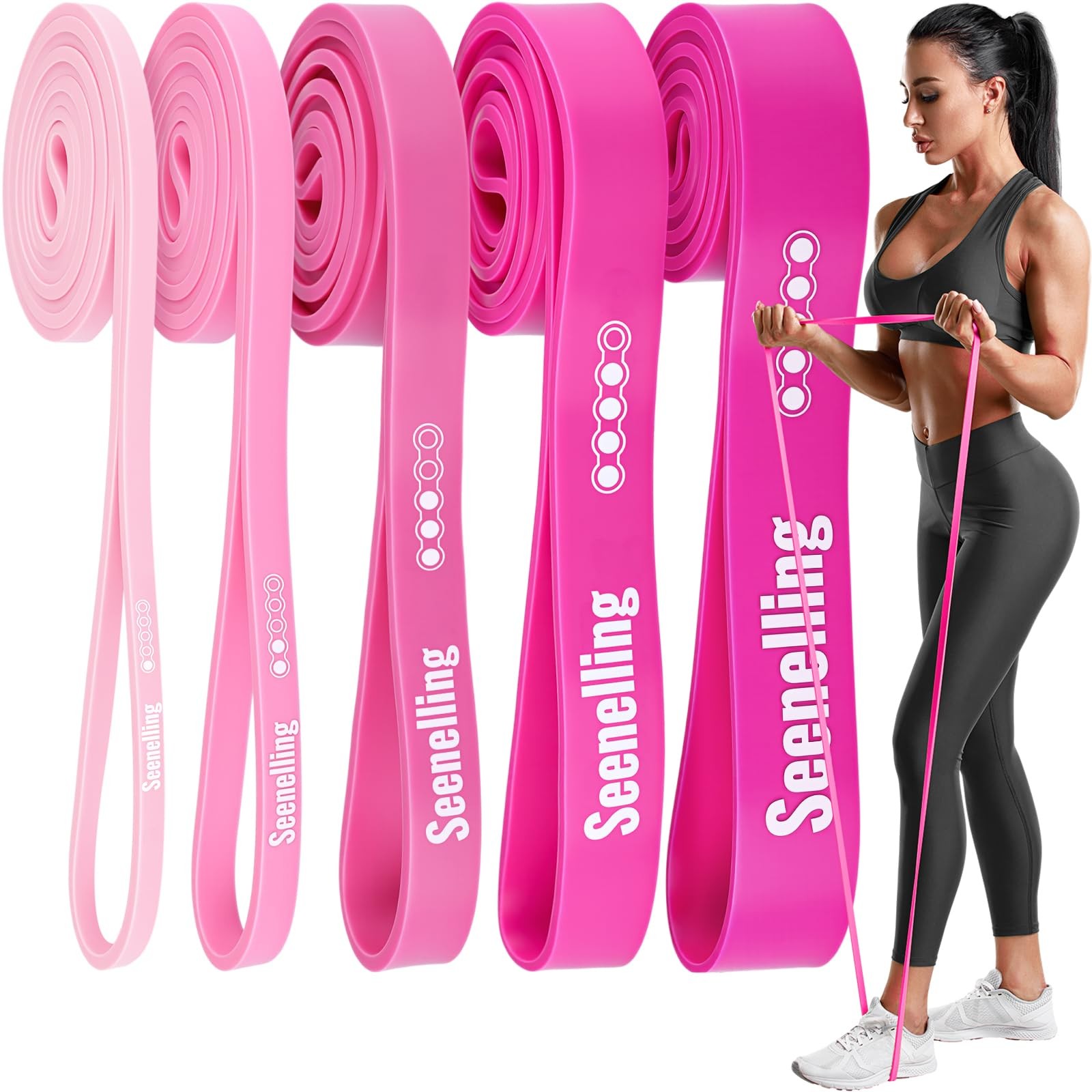 Resistance Bands for Exercise Working Out, 5-Level Pull-Up Assistance Full-Bo...
