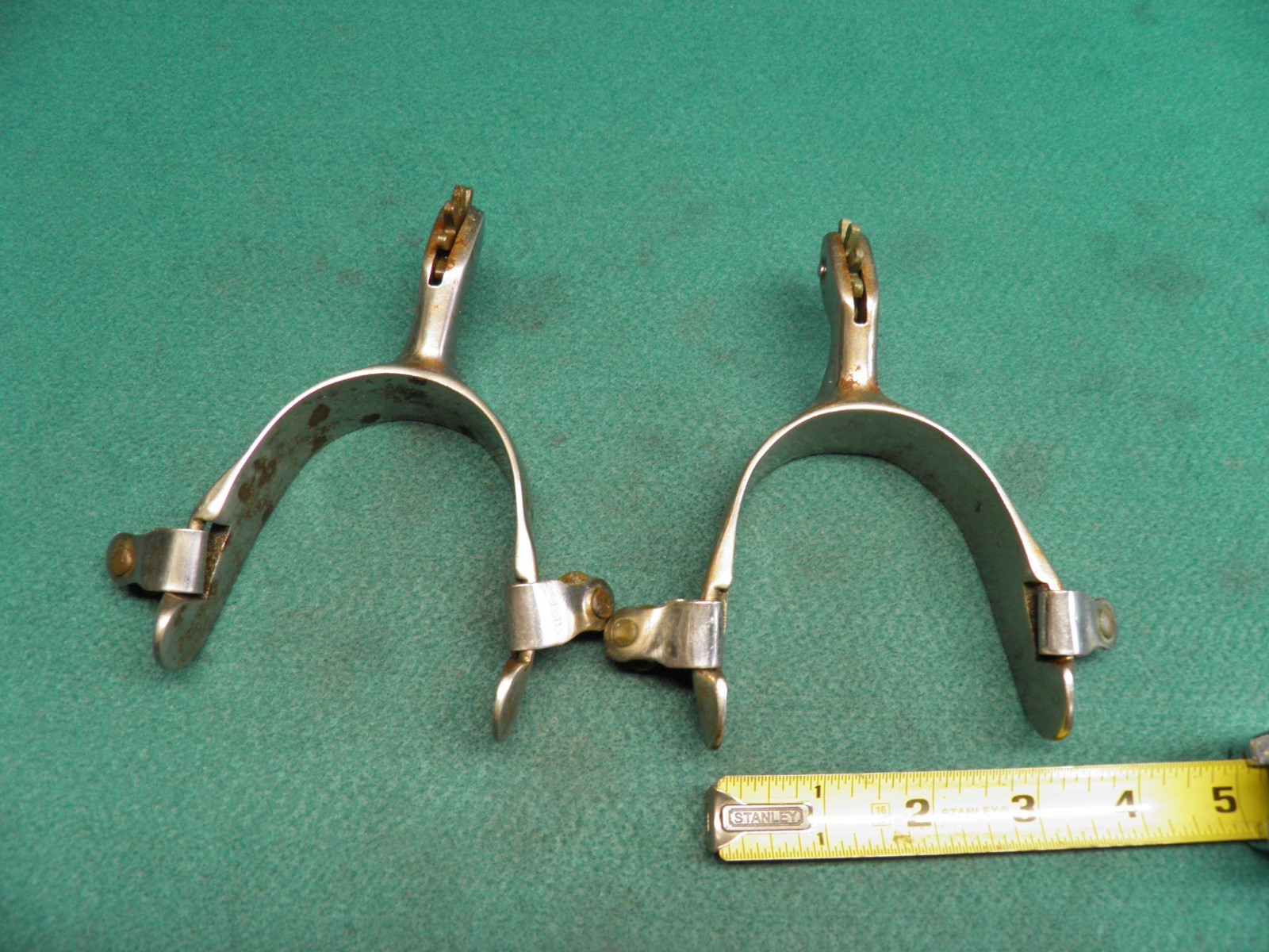 NICE VINTAGE PAIR OF STAINLESS STEEL WESTERN COWBOY SPURS