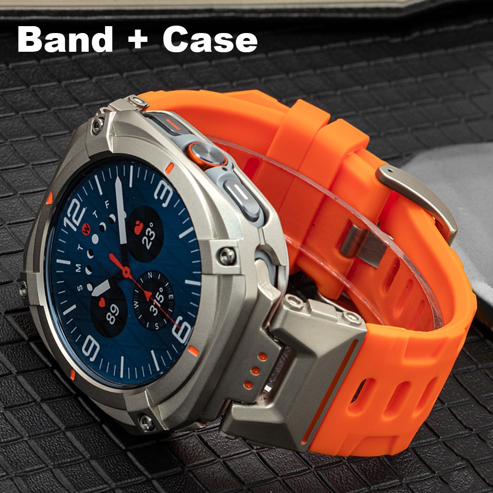 Silicone Band + Metal Case For Samsung Galaxy Watch Ultra 2025 /Ultra 47mm Strap