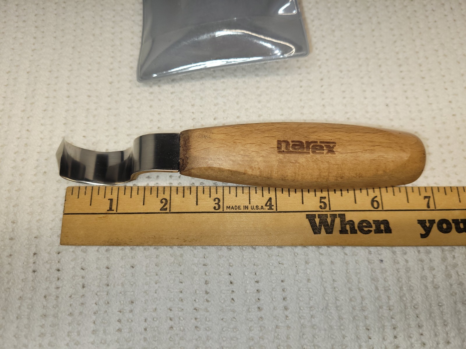 Narex spoon carving knife (model 822103) featuring a double-edged blade