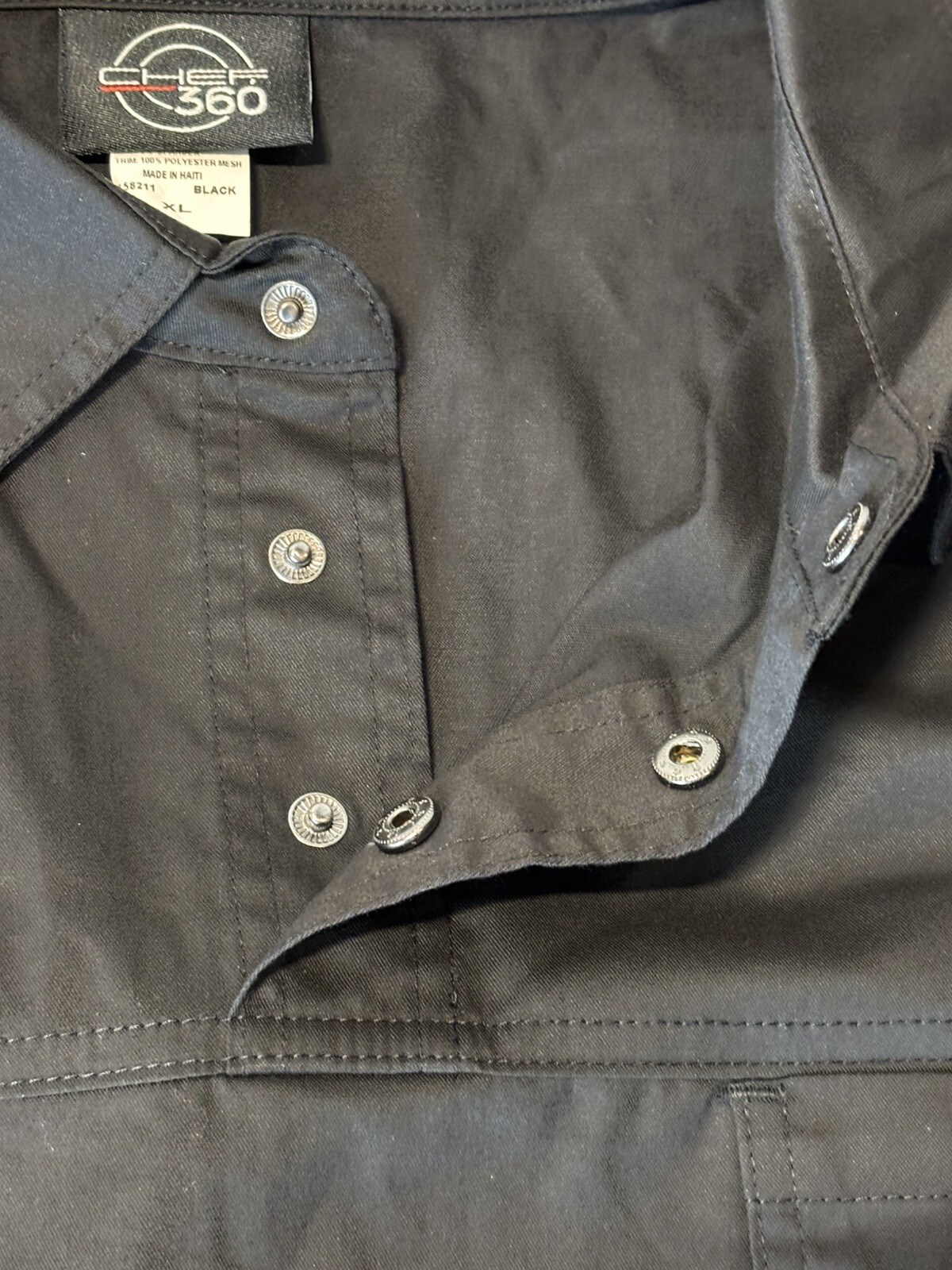 Chef 360 Lightweight Breathable Chef Shirt Black XL New