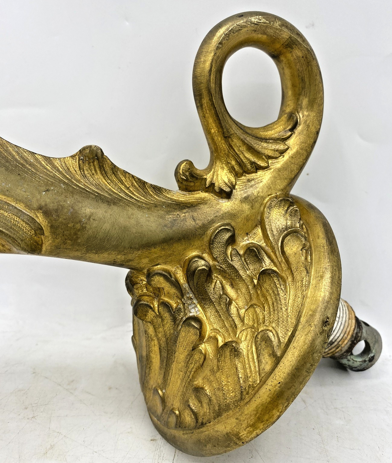 Large antique french fountain head faucet 19th century bronze fish