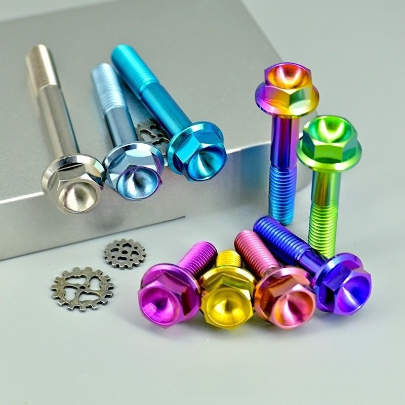 Titanium Bolt M12xPitch1.25/1.5mm Flange Hex Screw For Motorcycle Length 30-90mm