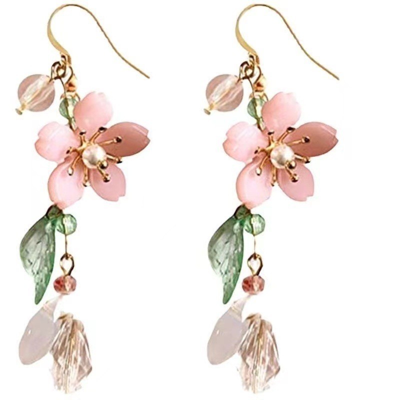 Women Sweet Flower Dangle Earrings Ear Drop Gift for Daughters / Girlfriends