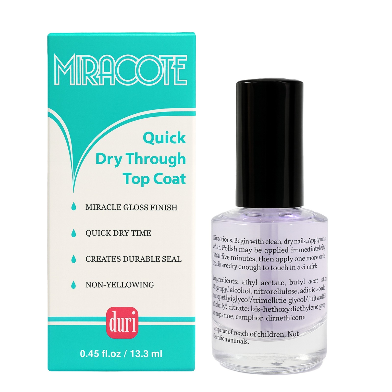 Duri REJUVACOTE 1/2 Nail Growth System + MIRACOTE Quick Dry Top Coat 0.45oz