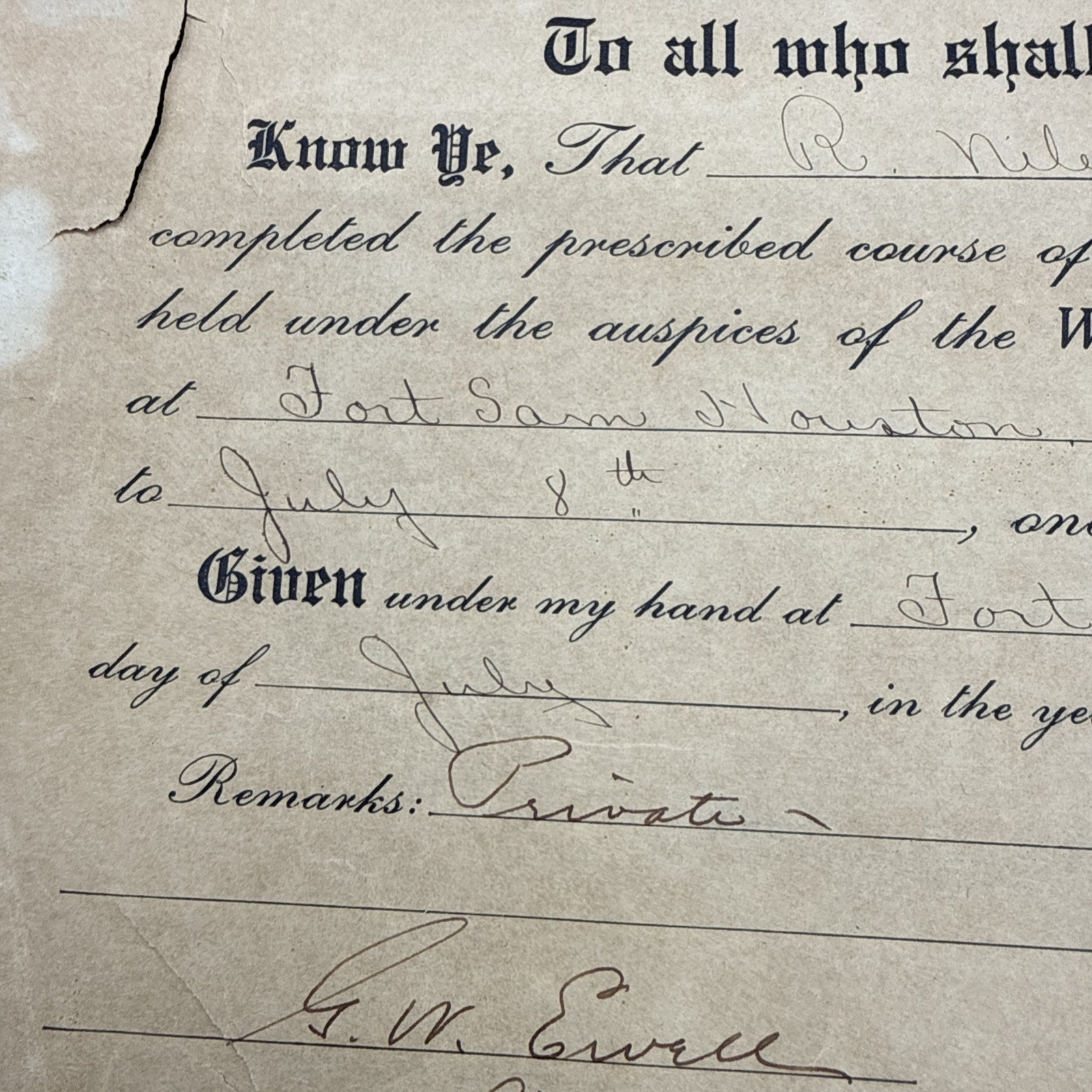 WWI 1916 U.S. Army Fort Sam Houston 3rd Infantry Regiment Military Instruction