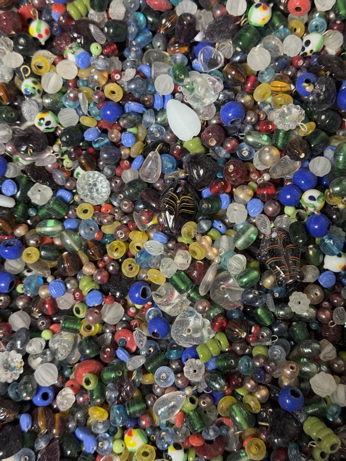 No. 2 EVERYTHING Mix 2 lb. Vintage Indian Glass Beads Lot Crafts Jewelry 800+