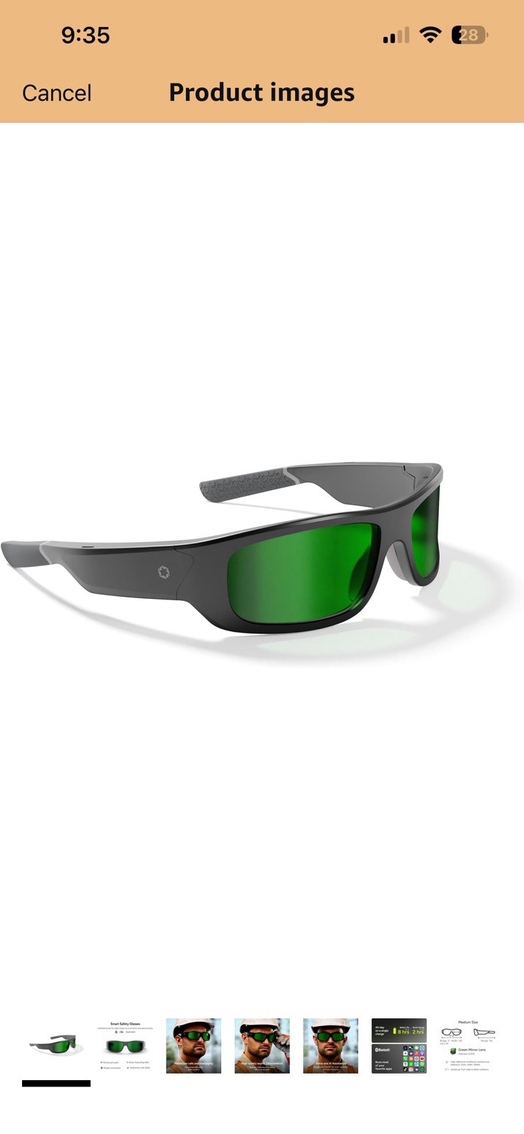 Lucyd Armor Smart Safety Glasses TR90 Frame Light Adaptive Lenses Open Ear Speak