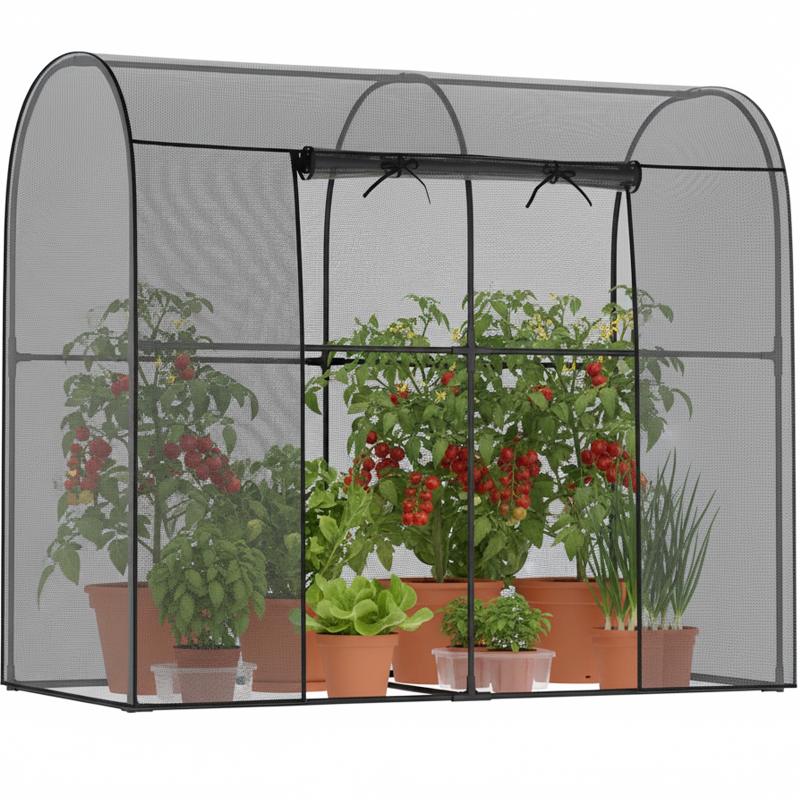 12x4x6FT Walk-in Mesh Crop Cage Plant Cover Protection Tent For Vegetable