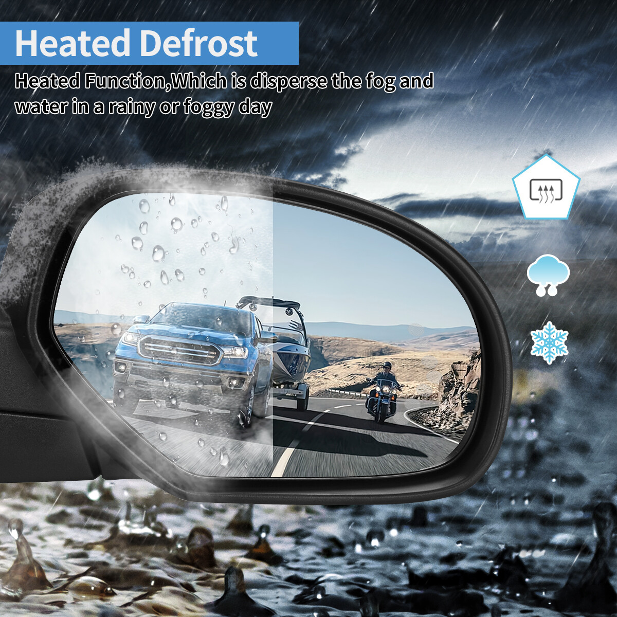 Power Heated Tow Mirrors for 07-13 Chevy Silverado Sierra 1500 2500 Signal Light