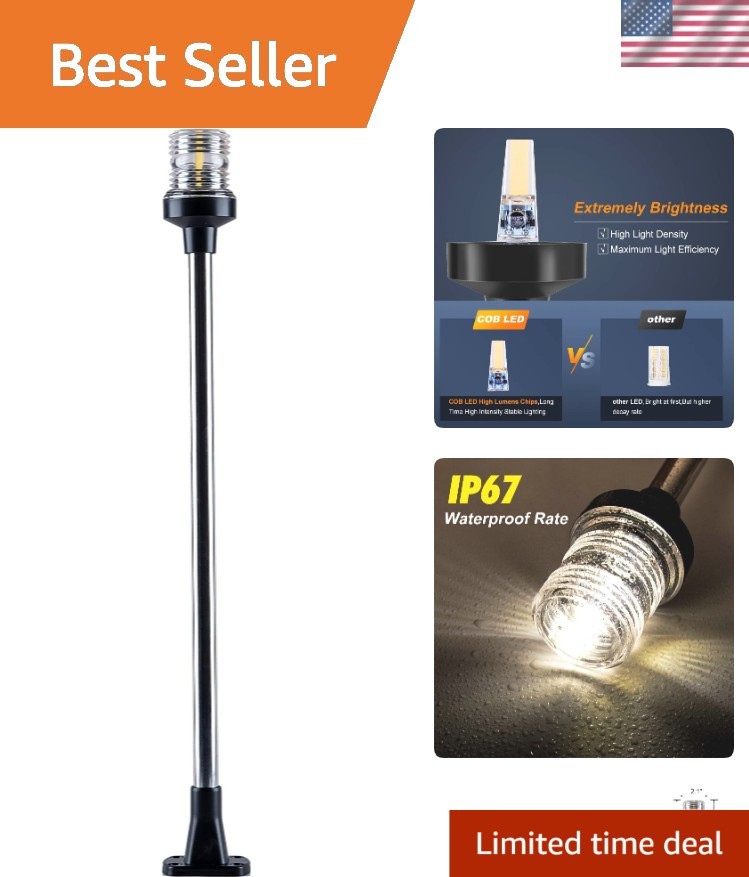 Waterproof White LED Boat Stern Light - Essential for Night Navigation