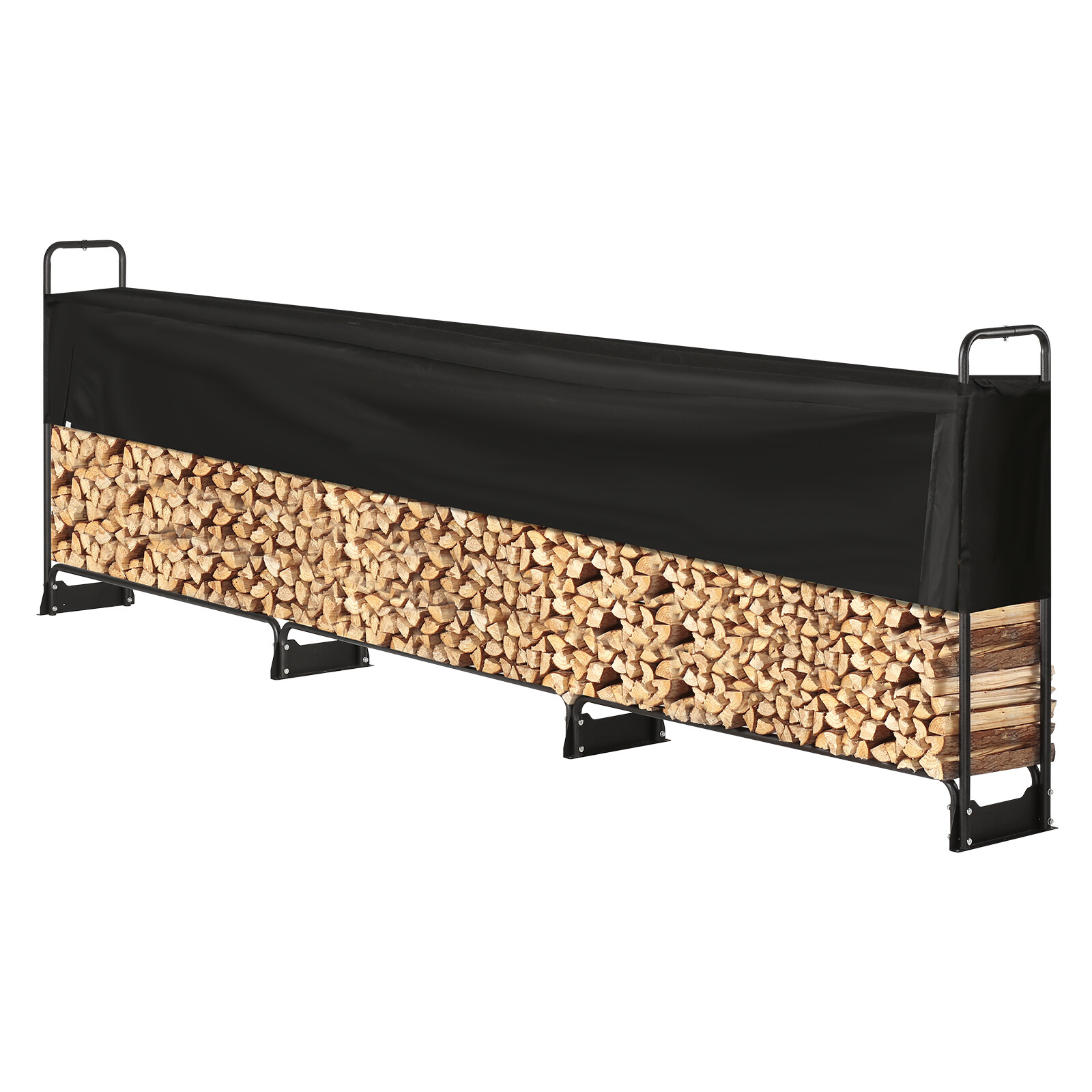 VEVOR 12.7 FT Outdoor Firewood Rack with Cover Firewood Holder 152"x14.2"x46.1"