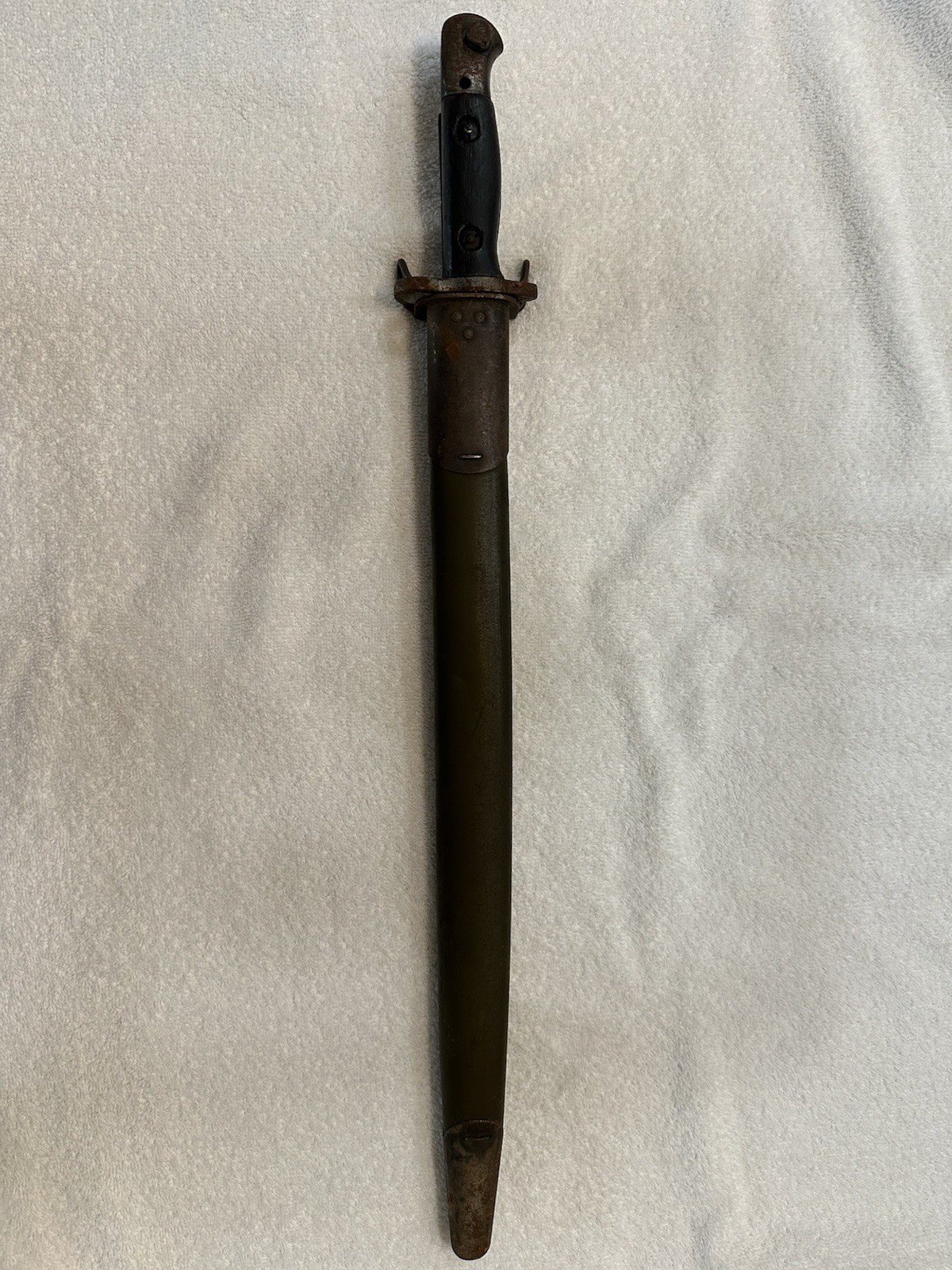 ANTIQUE WW1 1907 WILKINSON SWORD PATTERN BRITISH RIFLE BAYONET & SCABBARD