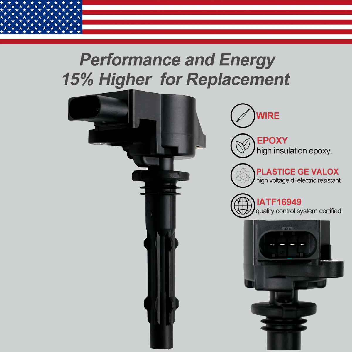 6X OEM Ignition Coil & 6X Iridium Spark plugs For Mercedes-Benz C300 E350 UF535