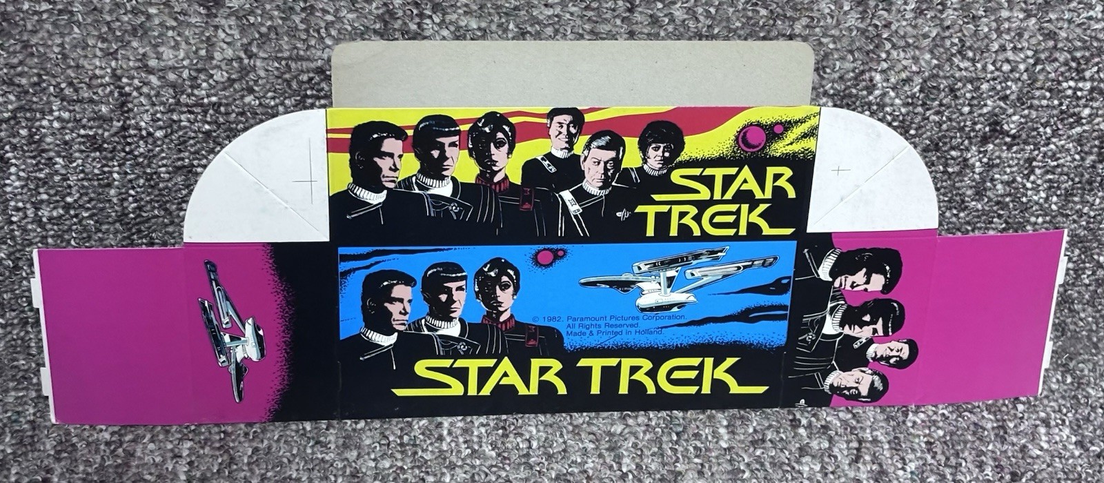 1982 MONTY(Holland) STAR TREK UNASSEMBLED WAX BOX & UNOPENED WAX PACK