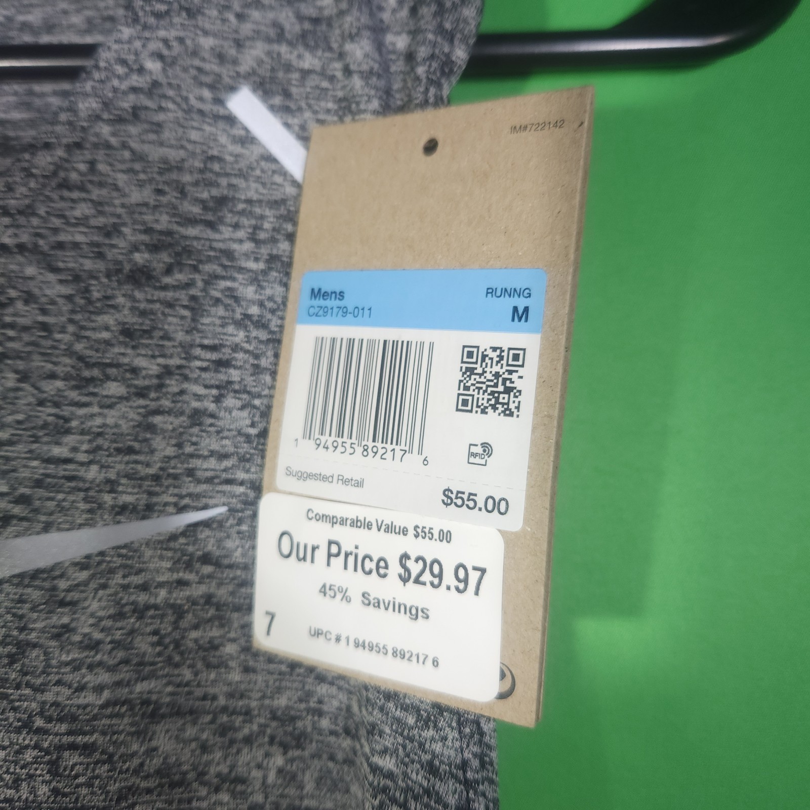 Nike Running Rise 365 Mens Medium Gray Sleeveless Tank Top Shirt Black Trim