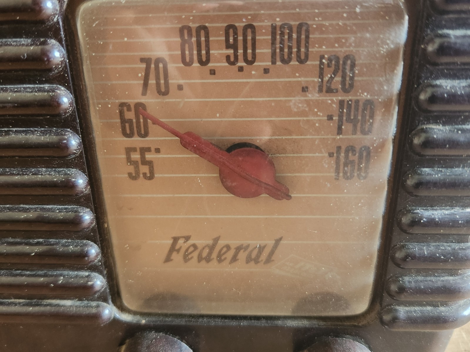 Federal Telephone + Radio Co. 1040TB 1947 Tube Radio Not Working Parts Brown Vtg