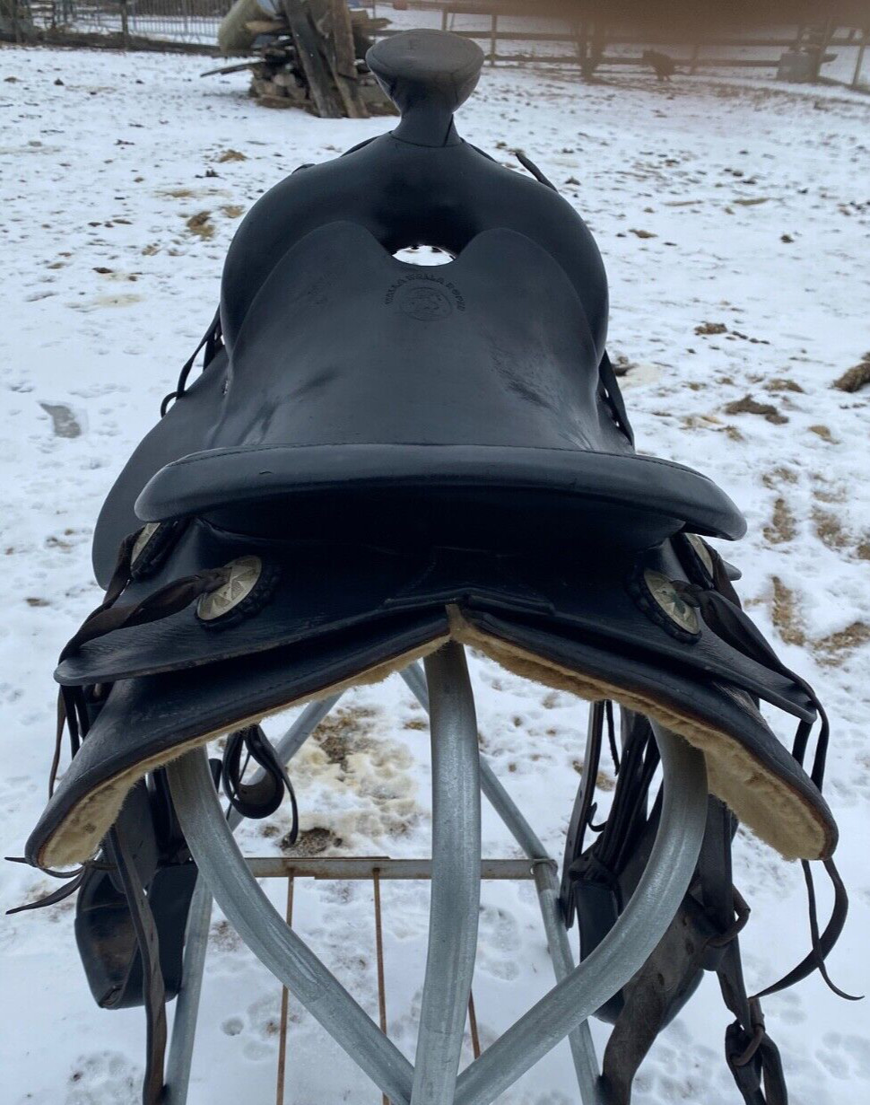 Antique/Vintage 15.5" Western Champion Walla Walla Roper slick seat saddle