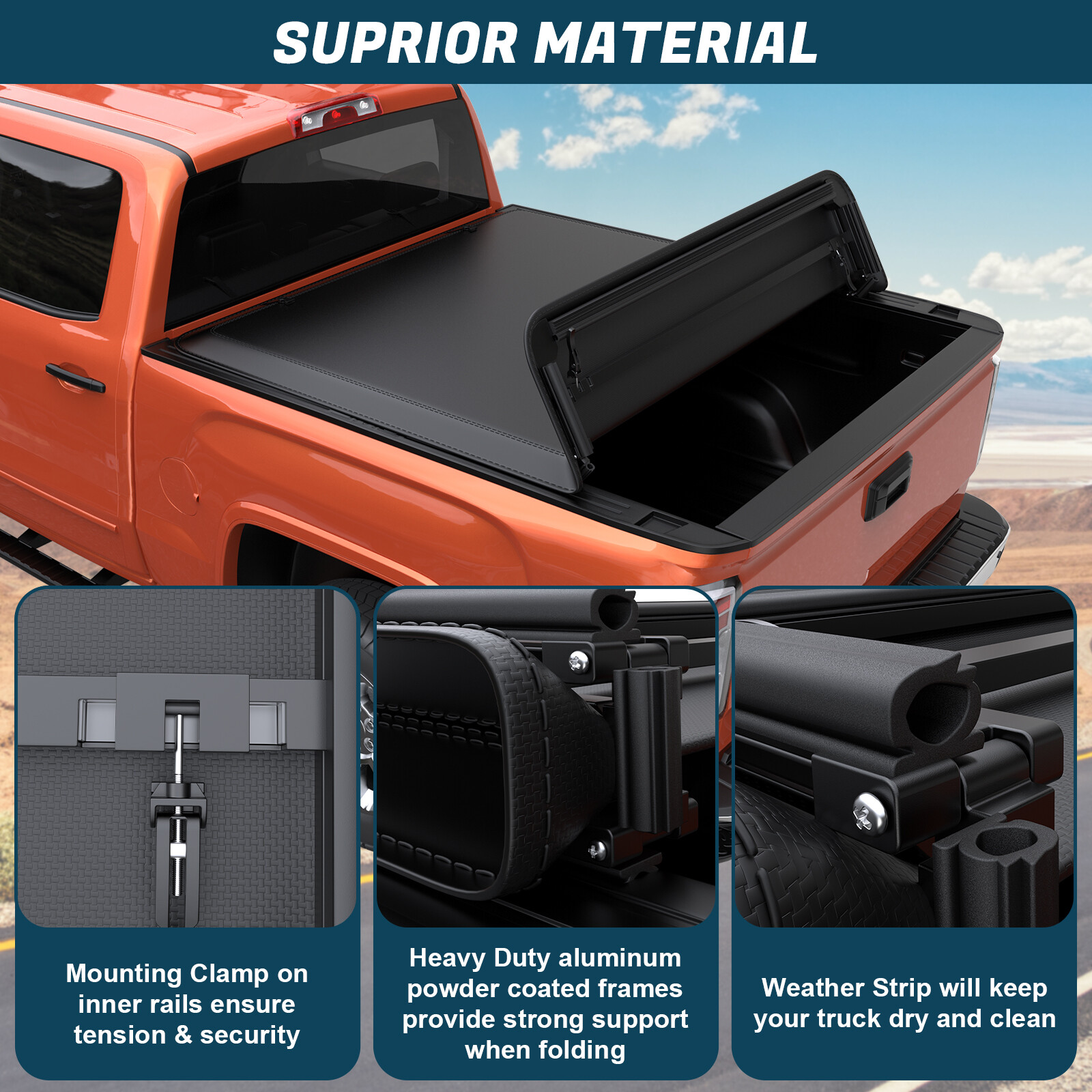 5.8Ft Tonneau Cover Truck Bed For 2014-19 Chevy Silverado GMC Sierra 1500 4-Fold
