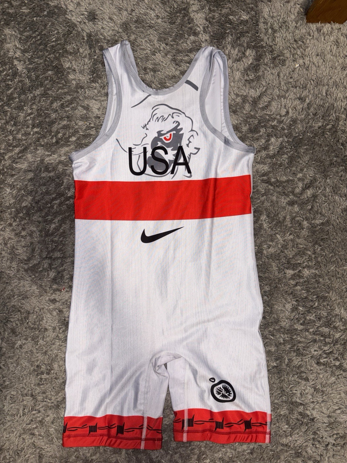 White Oklahoma State Wrestling Singlet Adult Large