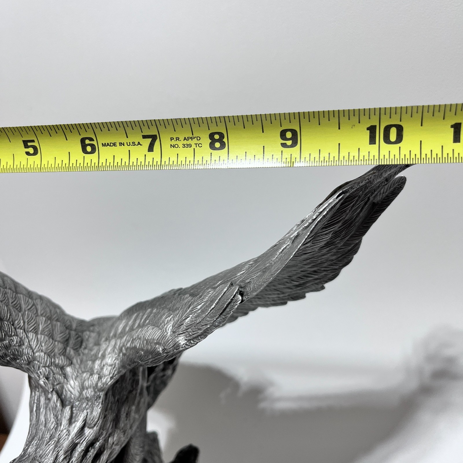 GORGEOUS Alaska Chilkat Bald Eagle Sculpture Paul Brunelle Pewter 11" Quality!