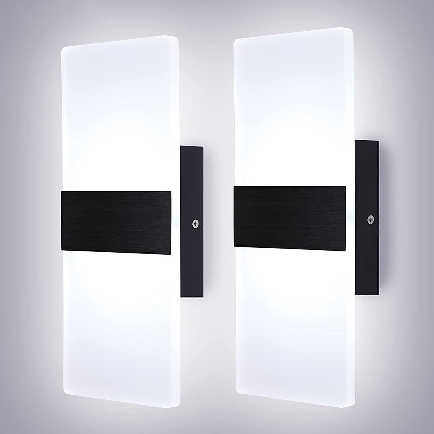 2x Modern Square LED Wall Light Up Down Lamp Indoor Home Sconce Lighting Fixture
