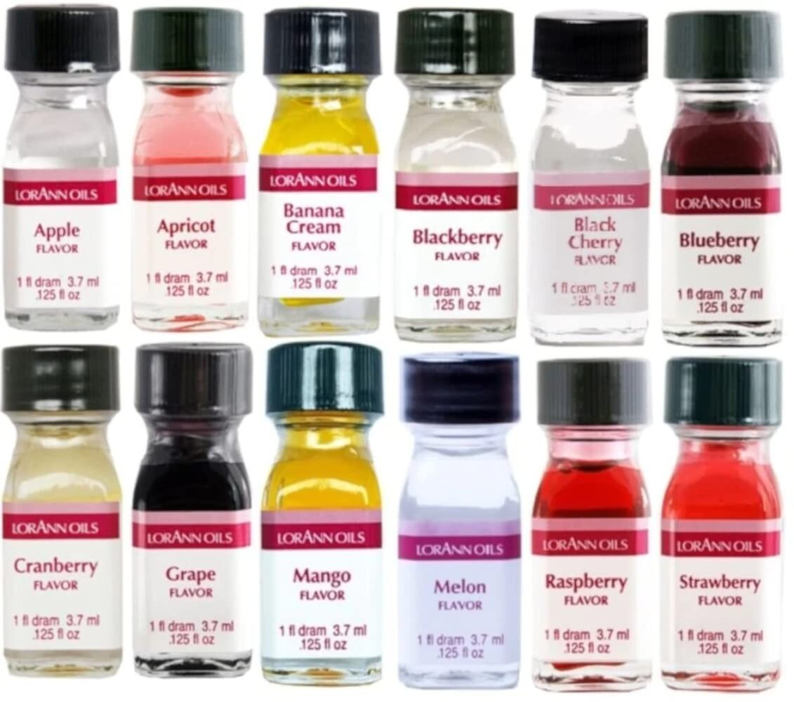 LorAnn Super Strength Flavoring Oil Variety Pack – 12 Asstd Flavors 1-dram