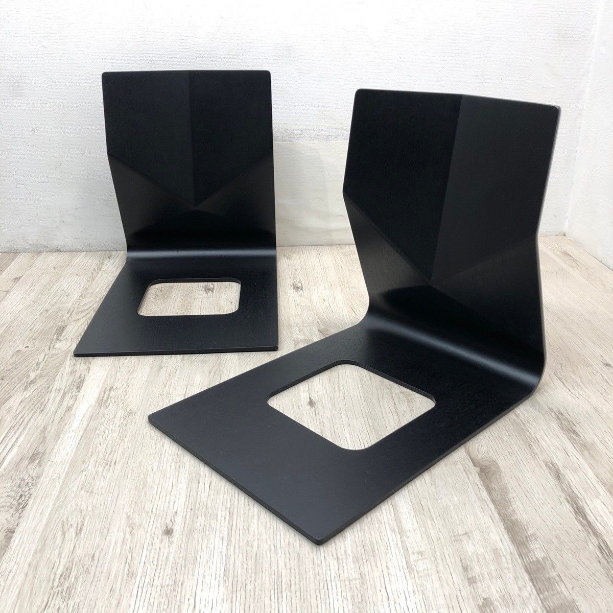 Tendo Mokko Japanese Zaisu Floor Chairs T-5812MR BX Black Set of 2 Stackable