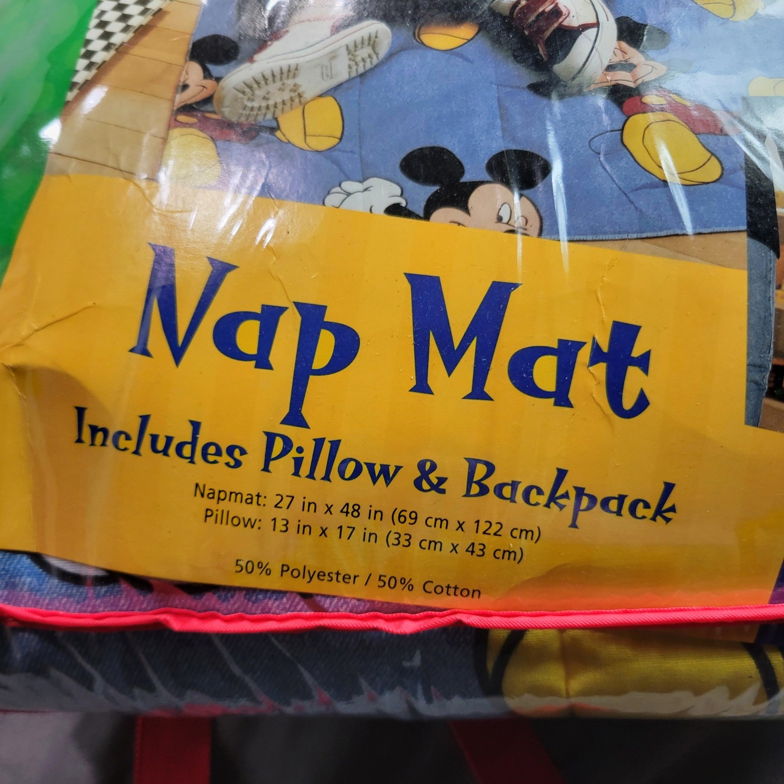 Disney Mickey For Kids Nap Mat Set with Pillow and Backpack Blue Vintage USA