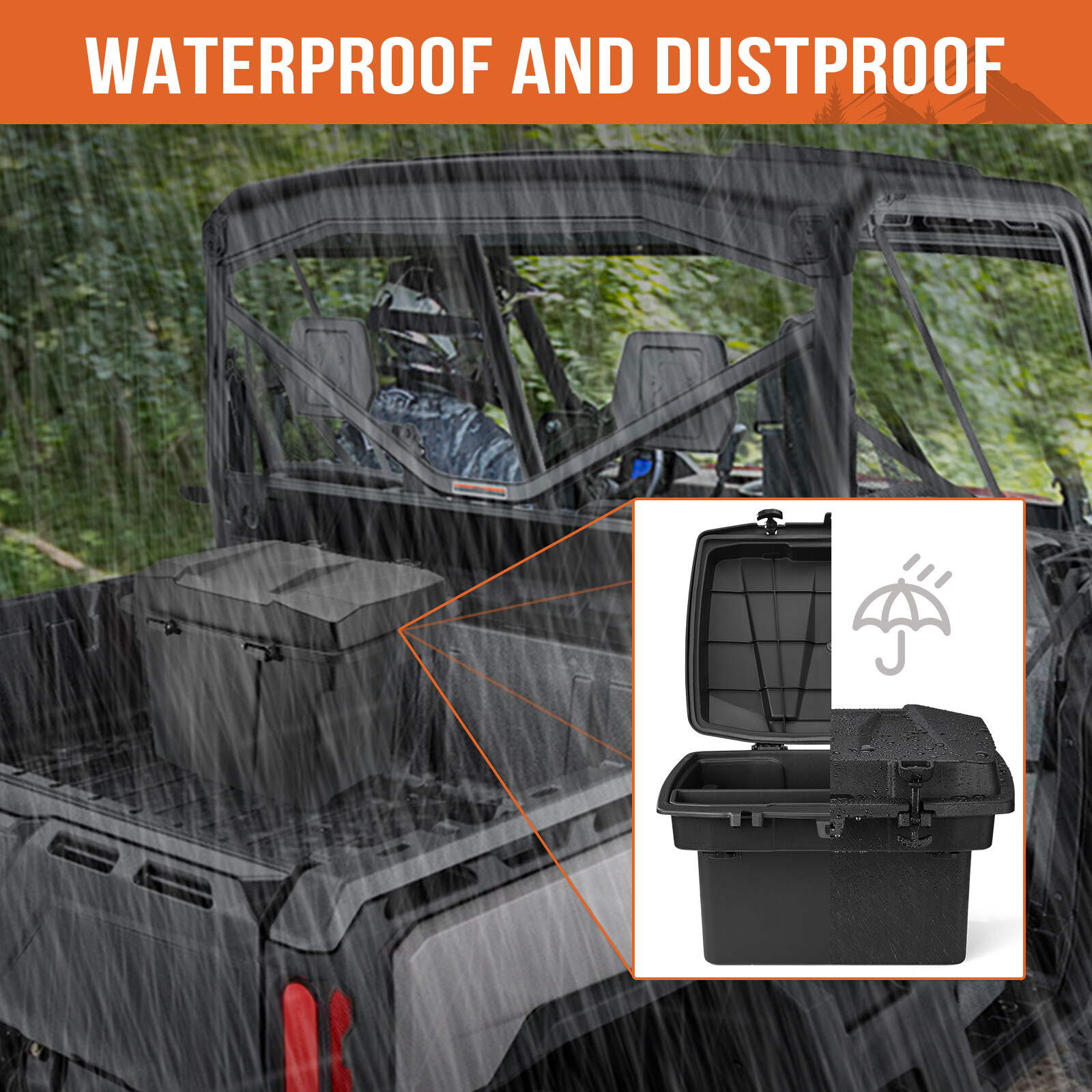 Cargo Storage Bed Box For Can Am Defender HD5/ HD8/ HD10 MAX Commander 2016-2023