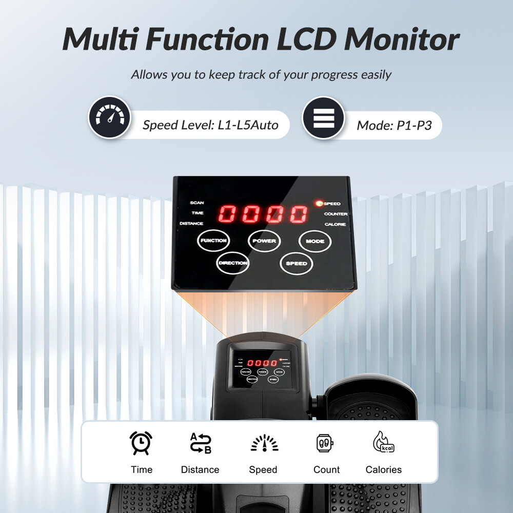 Ellipse Electric Elliptical Machine Under Desk Leg Exerciser Fully Assembled LCD