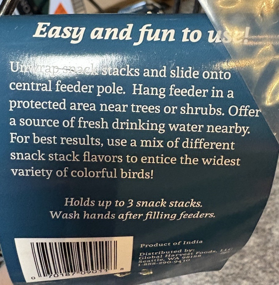 Snack Stack Bird Feeder, 3Suet Capacity -