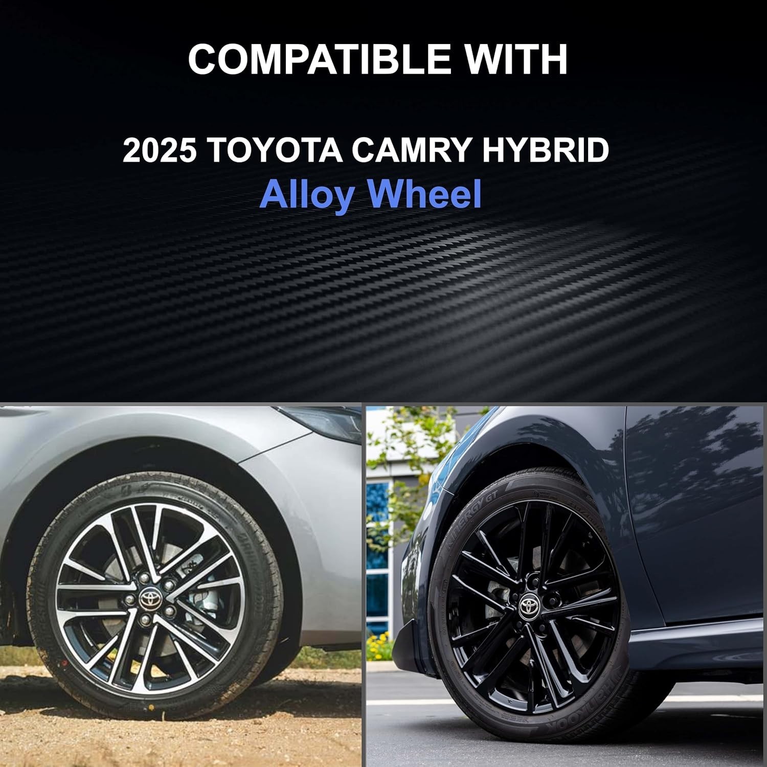 Black Wheel Skins for 2025 Toyota Camry Hybrid;18 inch ;4 Pack