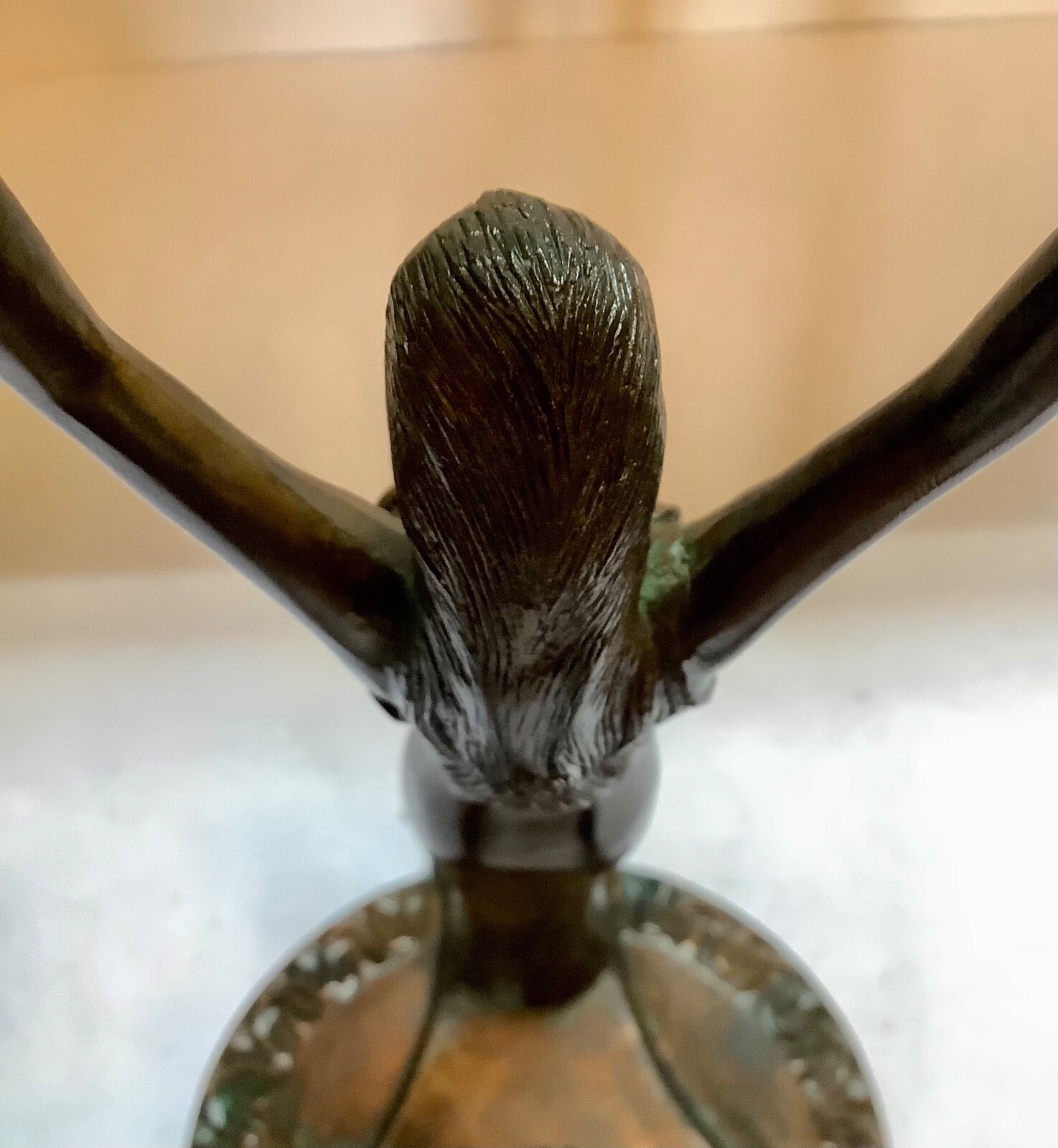 Nouveau Neoclassical Bronze Three Graces Centerpiece Orb or Bowl Stand Koi Feet