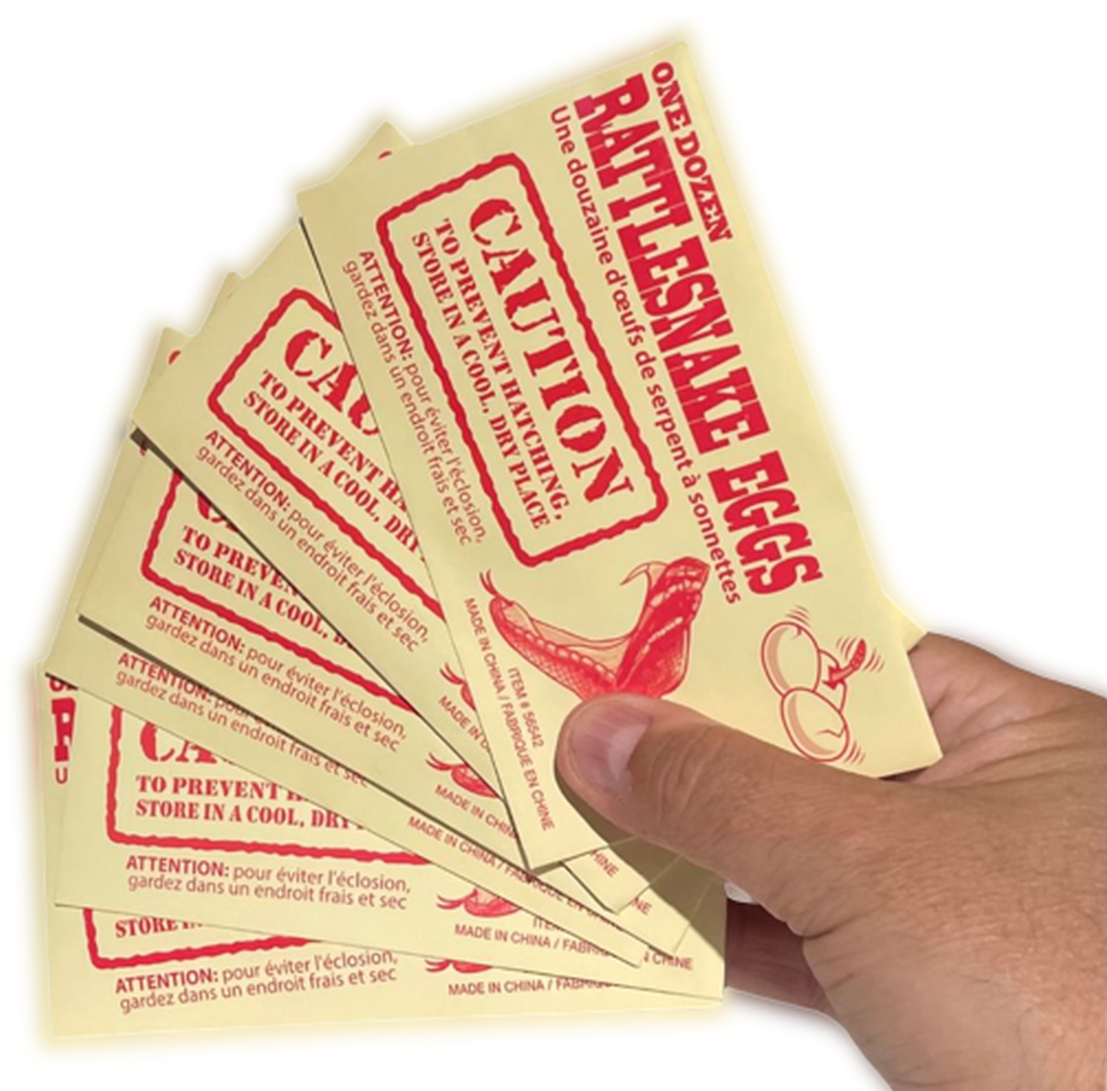 6 RATTLESNAKE EGGS JOKE Envelope Fake Snake Packs Trick Prank Gag Gift Fun Toy