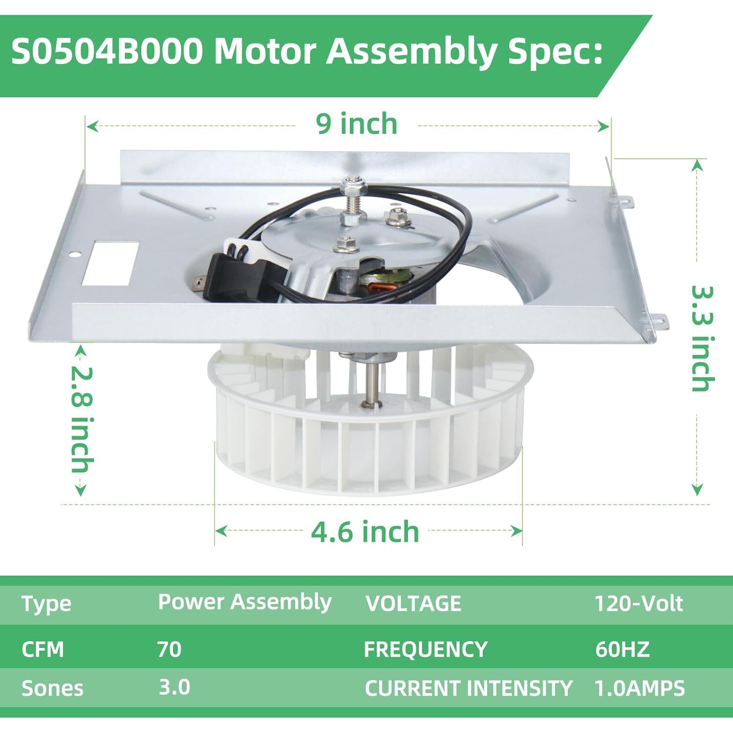 S0504B000 Motor Assembly for Broan-Nutone 769RL B Unit, 763RLN, 763RL, 769RL New