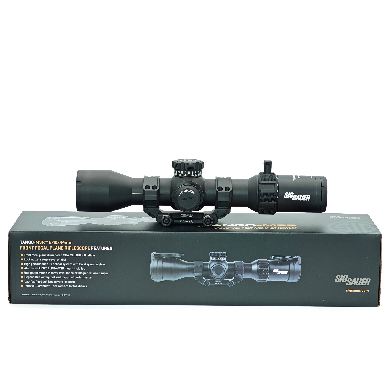 Sig Sauer TANGO-MSR 2-12x44mm Illum. FFP MOA Milling Reticle Scope - SOTM62000
