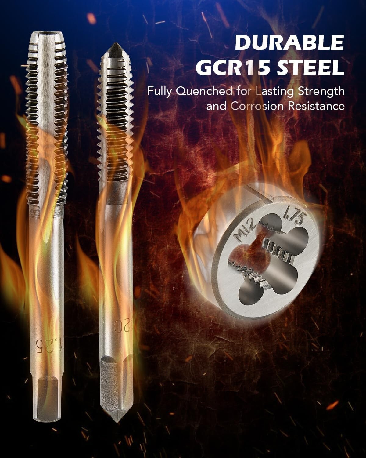 80 Pcs Tap and Die Set in SAE and Metric Sizes Standard With Coarse Fine Thread