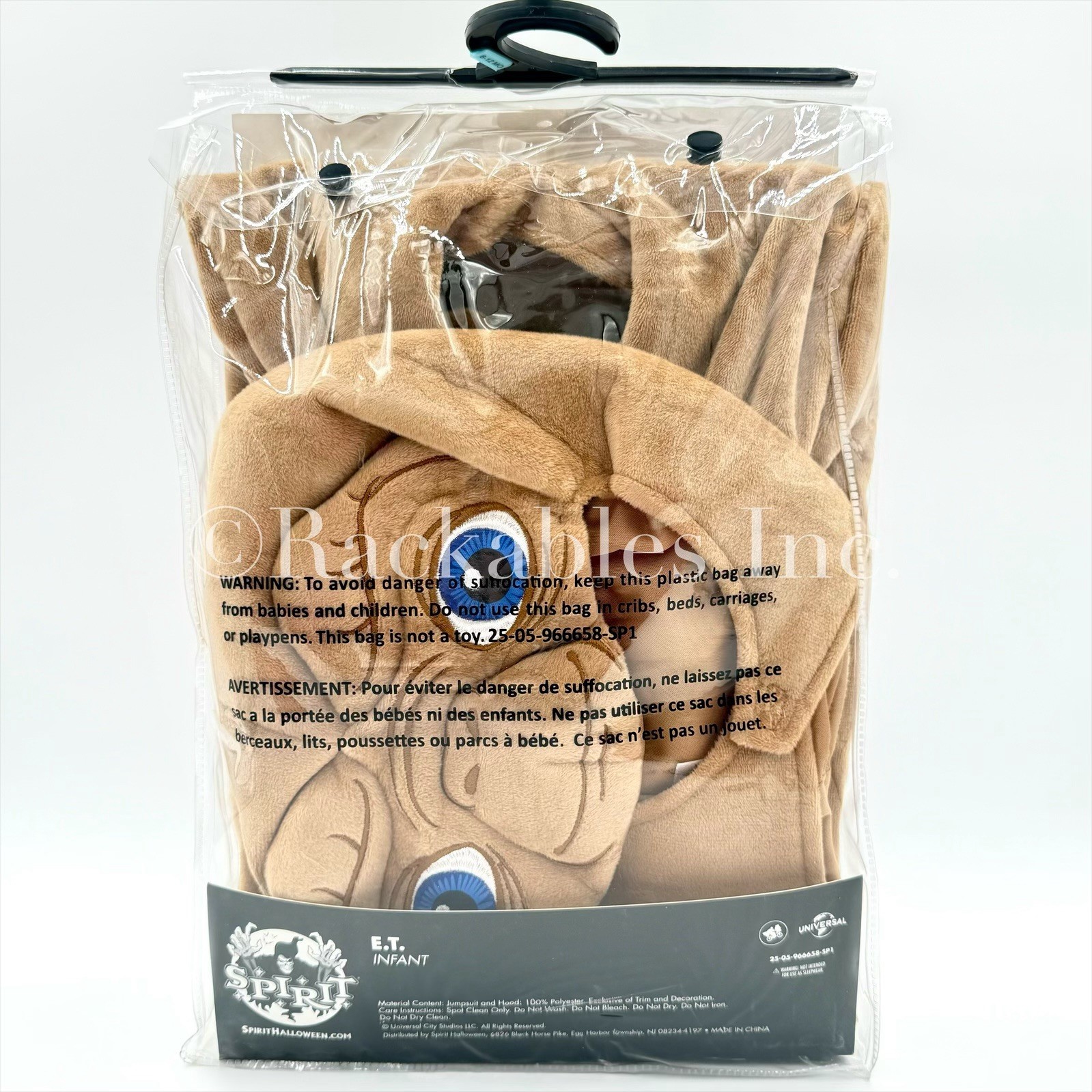 Spirit Halloween Baby E.T. Jumpsuit Costume E.T. The Extra-Terrestrial Size Vary