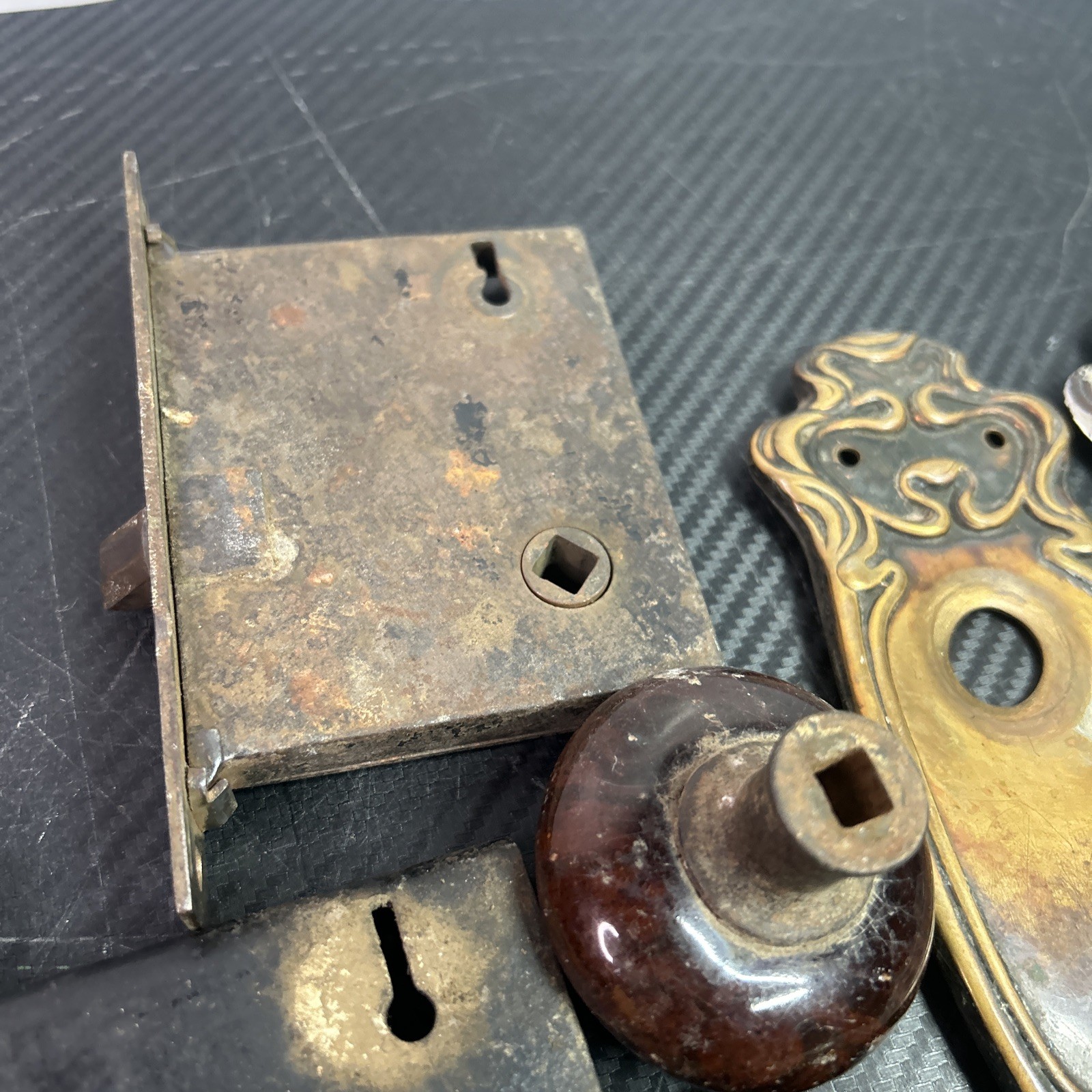 Vintage Door Hardware Lot Parts Not Complete
